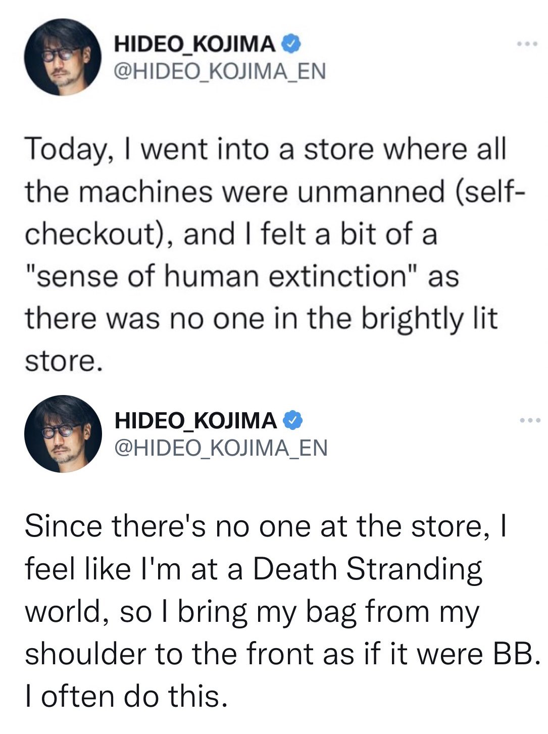 Hideo Kojima tweets about boobies