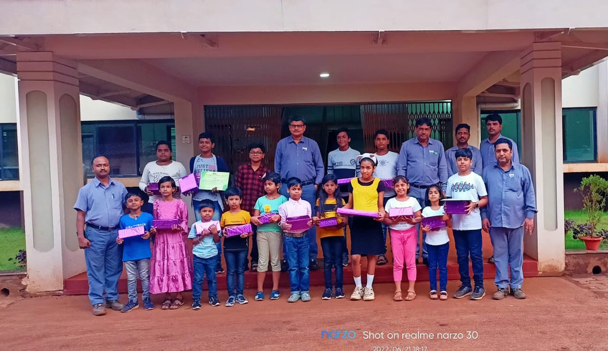 Prizes to school kids for drawing competition at IMFA Mining BU.#imfa