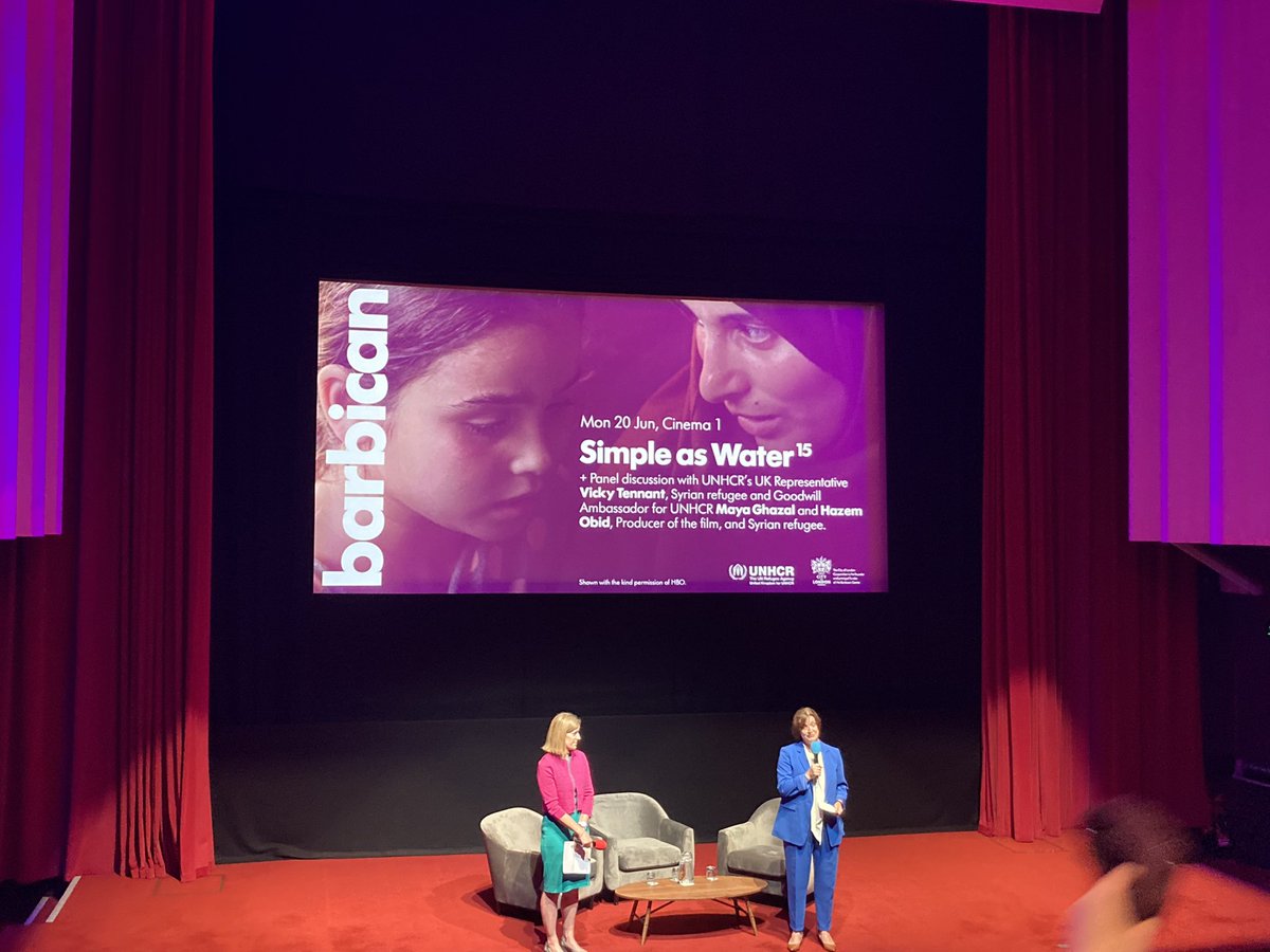 sofeenalalani's tweet photo. On #WorldRefugeeDay I was delighted to be @BarbicanCentre for the special screening of #SimpleAsWater Powerful, moving true stories of refugees torn apart from their families, told in their own words. In awe of @GhazalMia &amp; her inspiring story #refugeesmatter #hope #family https://t.co/r0wmCDO75i