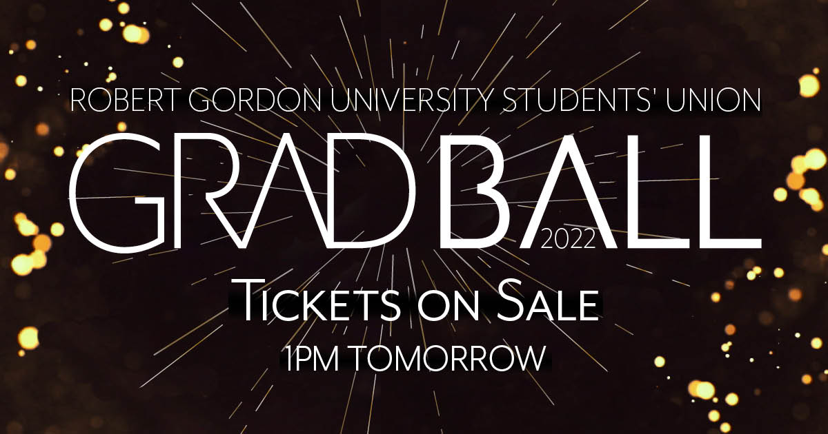 🎓 GRAD BALL 2022 - Tickets on sale tomorrow! 🎓

Grad Ball is back and this year you can celebrate in style at the P&amp;J Live for our BIGGEST Grad Ball EVER! 💃

Tickets go on sale tomorrow at 1pm on our website, full details on rguunion.co.uk/gradball