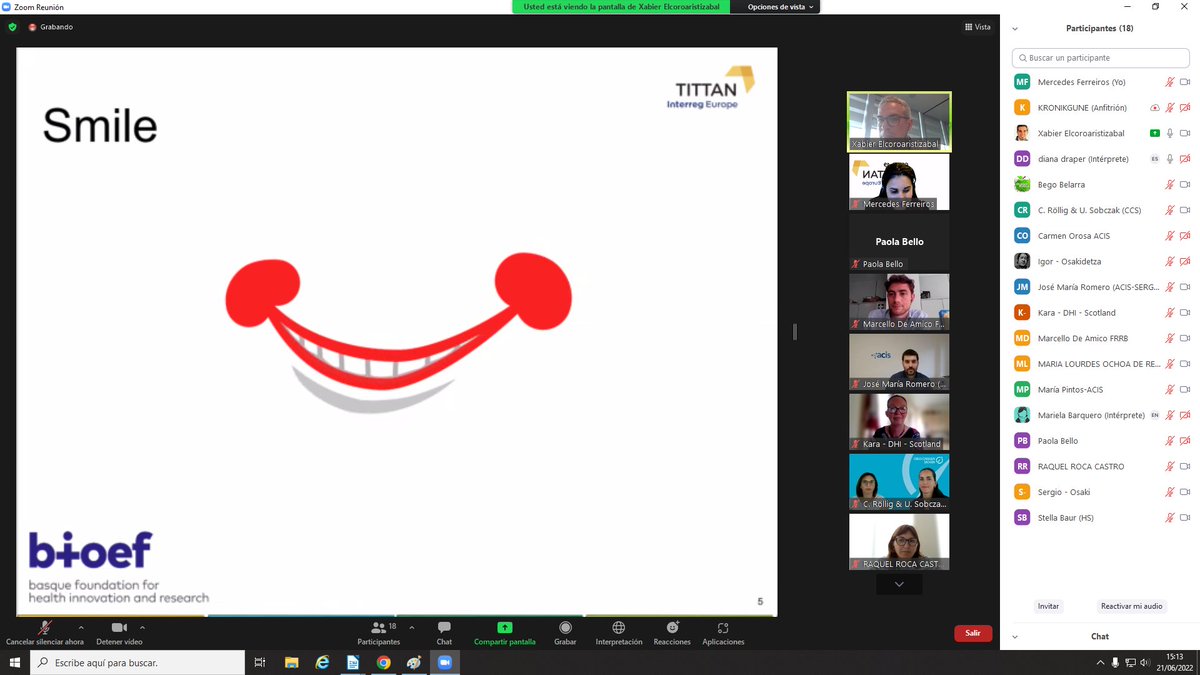Kicking off <a href="/TittanProject/">TITTAN Project</a> COVID19 Patient Empowerment Workshop. 
The organiser partner, @BIOEF, with <a href="/xabierelcoro/">Xabier Elcoro</a>
is presenting the event and asks us for a smile to start with a family picture 😄
#Galicia #BasqueCountry #Scotland #Lombardy #Saxony #COVID19  <a href="/interregeurope/">Interreg Europe</a>