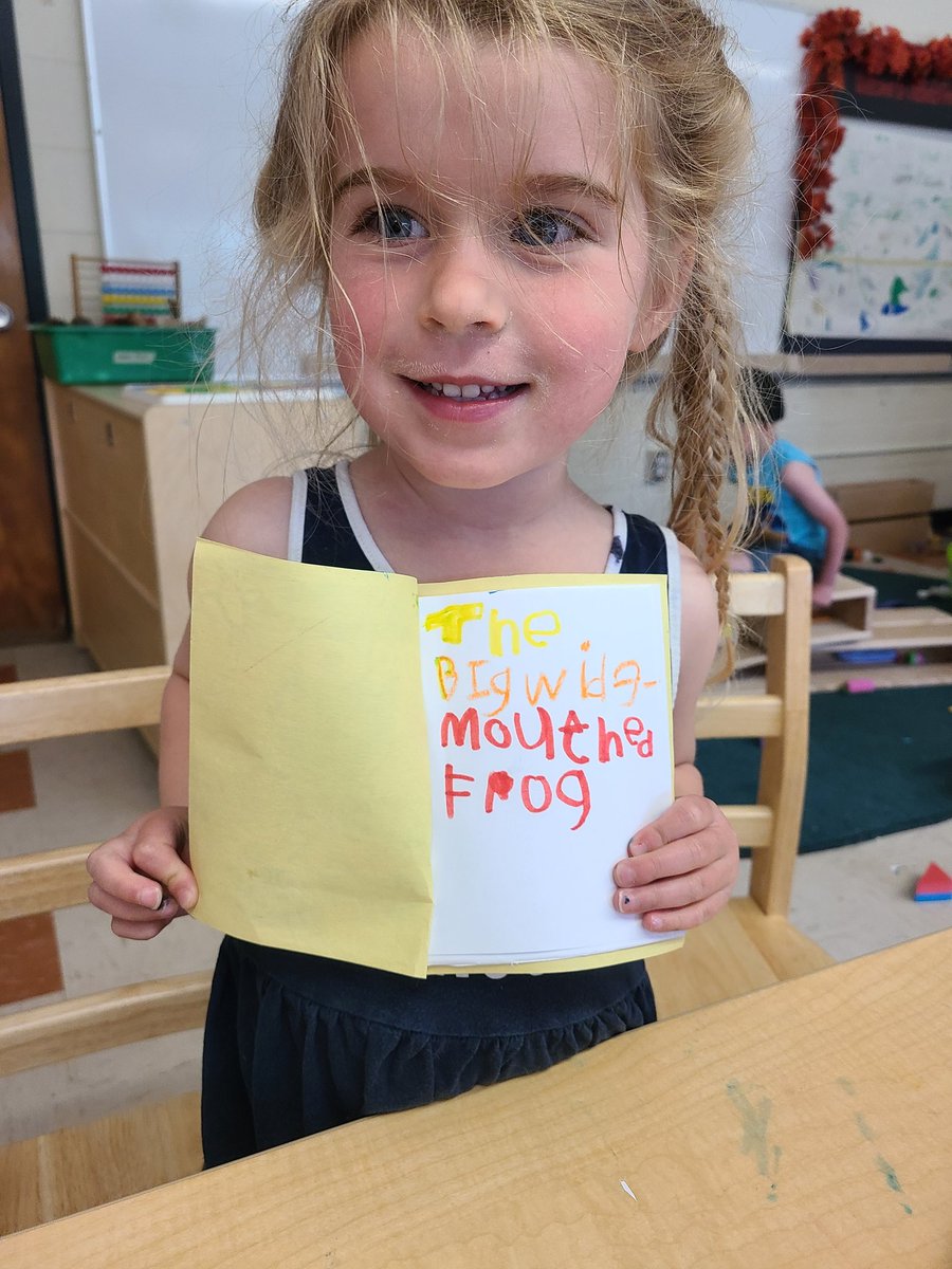 What does Literacy look like in Pre-Primary?  A few of our children sat together and read "The Big Wide-Mouthed Frog" to each other and then created their own stories with our art materials.  <a href="/HRCE_NS/">Halifax Regional Centre for Education</a> #nspreprimary #Literacy <a href="/MsCourteny/">Ms. Courteny</a>