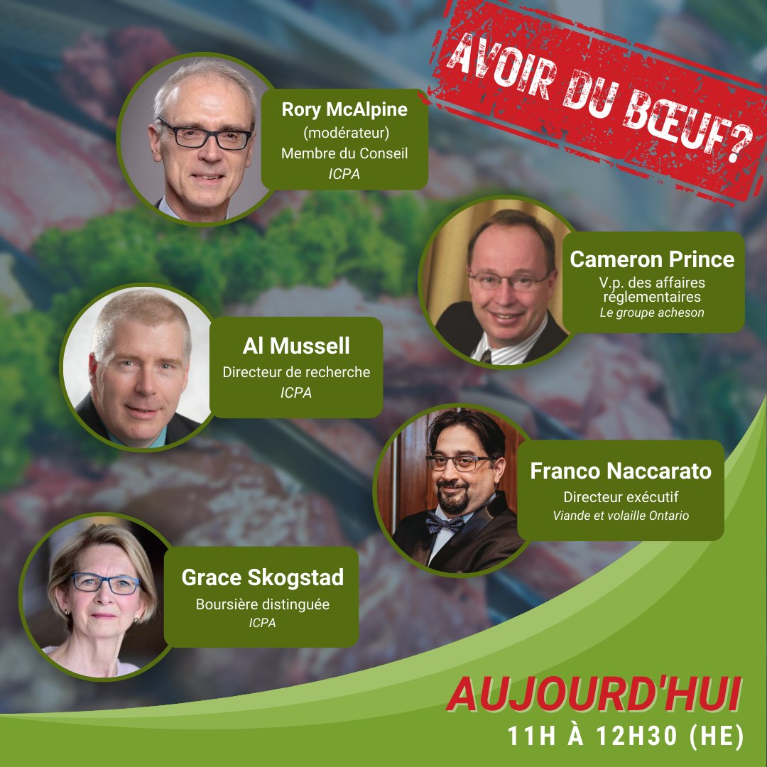 CdnAgriFood's tweet photo. AUJOURD'HUI! 🥩 Consultez notre liste complète de panélistes:

#RoryMcAlpine
@AlMussell
Cameron Prince | @TheAchesonGroup
Grace Skogstad
@LocalFoodFranco | @MeatPoultryON

https://t.co/otjqFsyk6z 
#agcan #cdnag https://t.co/1zpTnuxLnG