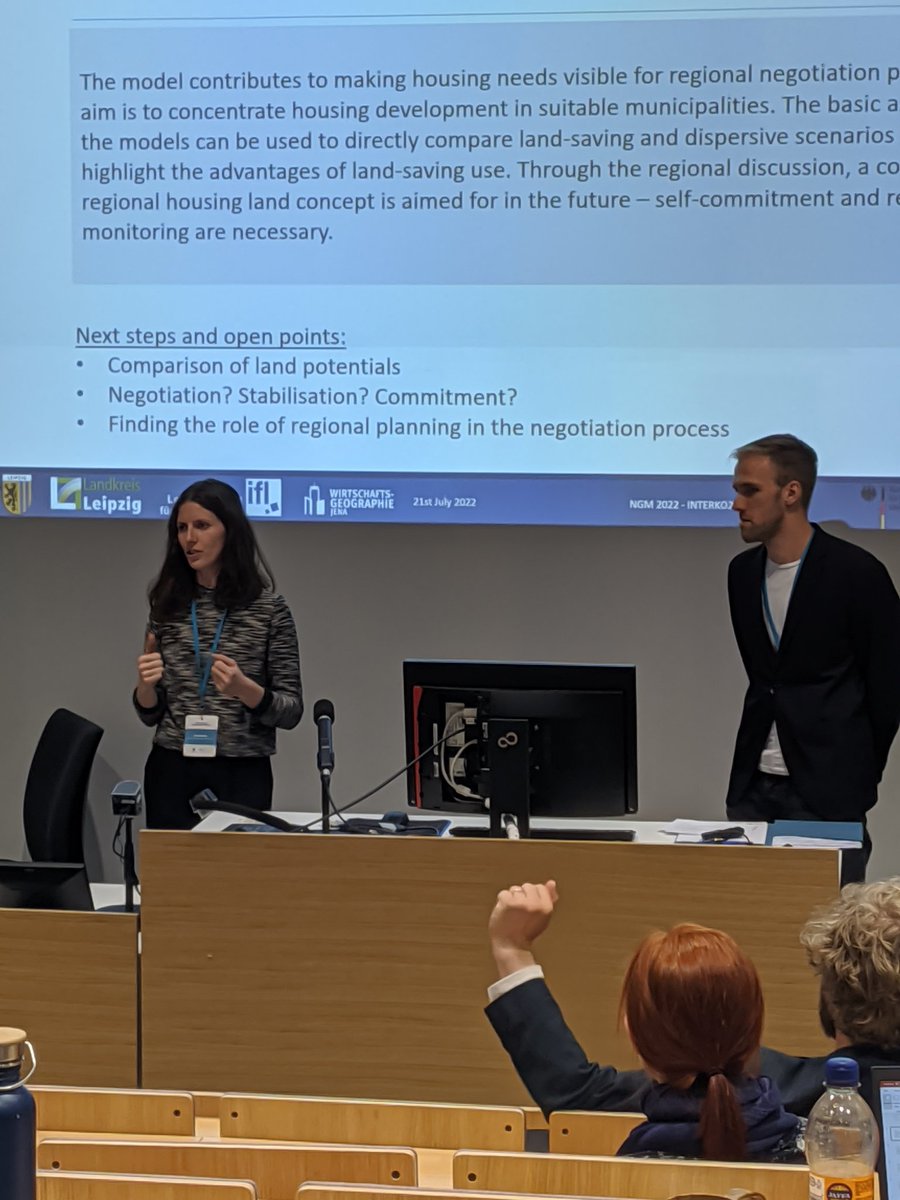 Music_Econ_Geo's tweet photo. My colleagues Anna Dunkl from @Leibniz_IfL and Thorben Sell @wigeo_jena successfully took on the challenge to not just present their #Interko2-project, but also explained the German planning system to an international audience... The last one is truly a feat in itself! https://t.co/EF646gJbkd