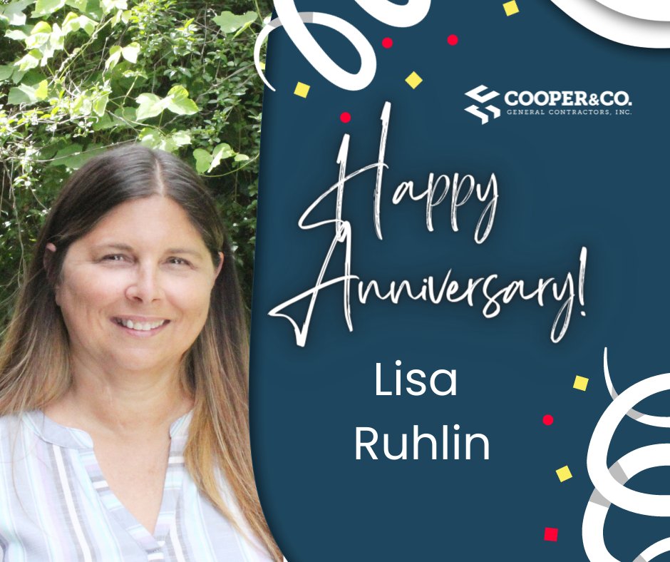 CooperCoGC's tweet photo. Happy anniversary to our Accounts Payable Specialist, Lisa Ruhlin! 

#coopergc #construction #contractor #contractorofinsta #builder #builderofinsta #builderofga #gabuilder #gacontractor #design #build #engineer #architect #constructwithcooper https://t.co/keZ152lTbK