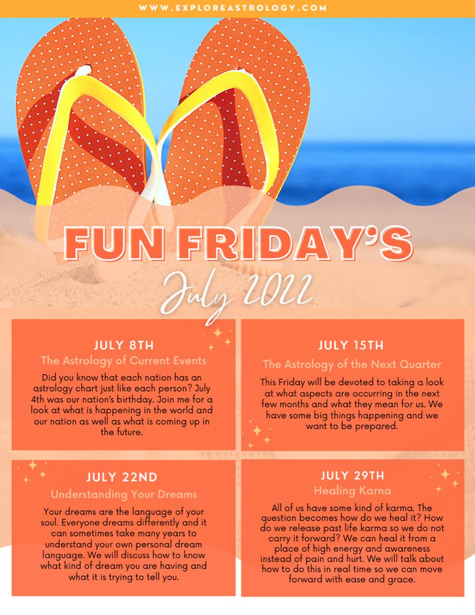 SusanRe84596158's tweet photo. Grab a cocktail, mocktail or glass of wine and join me for another set of Fun Fridays in July! Only $100 for all four live zoom calls from 6 pm - 7 pm, with recordings available if you can't make the times. Subjects and details below. Register here : https://t.co/KBPxKMfPrW https://t.co/TnqdBcpsvX