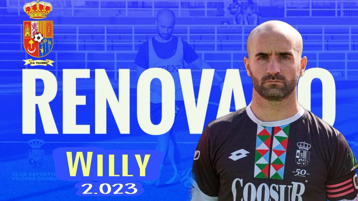 ⚽💙🤍. Bueno pues ya pasada la comida de hoy nos complace comunicaros que Willy renovará con el <a href="/cd_vilches/">C.D. Vilches-Coosur</a> . Nuestro capitán, que tantos años lleva en el club se merecía seguir con nosotros. Una alegría para el club que seguirá disfrutando de sus servicios. Grande Willy. 👏
