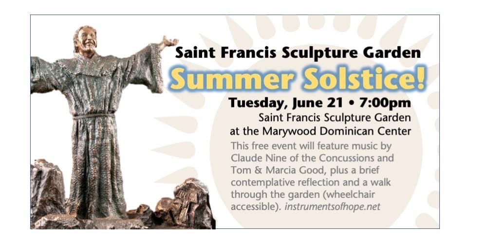 MicMicasso's tweet photo. #summersolctice2022 come and say hi and embrace the first day of summer. At the #saintfrancissculpturegarden #SFSG https://t.co/BEWtSDNaGx