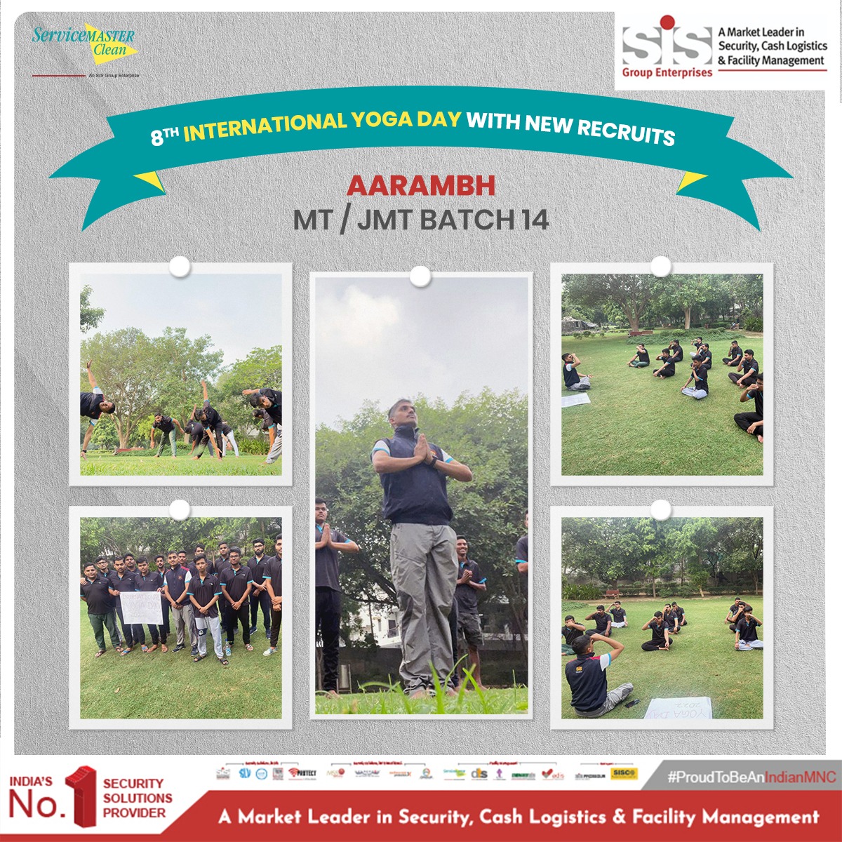 SisEnterprises's tweet photo. Nothing better than kick-starting the “AARAMBH” training with Yoga session. Here are our new joiners imbibing the wellness of yoga with expert instructor. 
#SISGroup #SISSecurity #SIS #YogaDay #ProudToBeAnIndianMNC #SMC #Training #Inspiration #Ceremony #Aarambh #MT #JMT #Batch14 https://t.co/nnbuHdhPfK