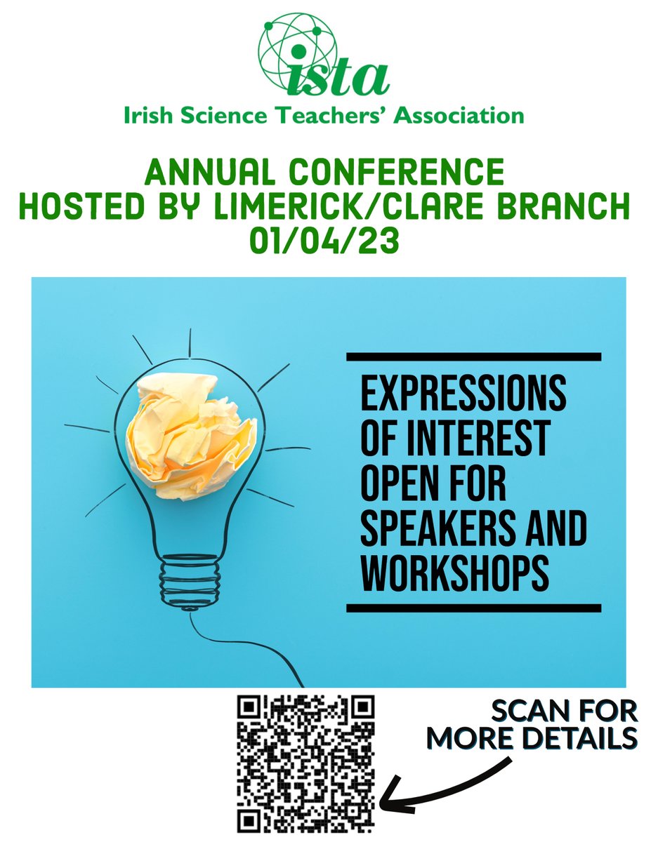 The Limerick/Clare branch will host our 2023 Annual Conference at University of the Shannon: Midlands Midwest on the 1st of April 2023. Expressions of interest are now open for speakers and workshops. If you have an idea you want to share click here forms.office.com/r/7PdqpvytGn PLS RT