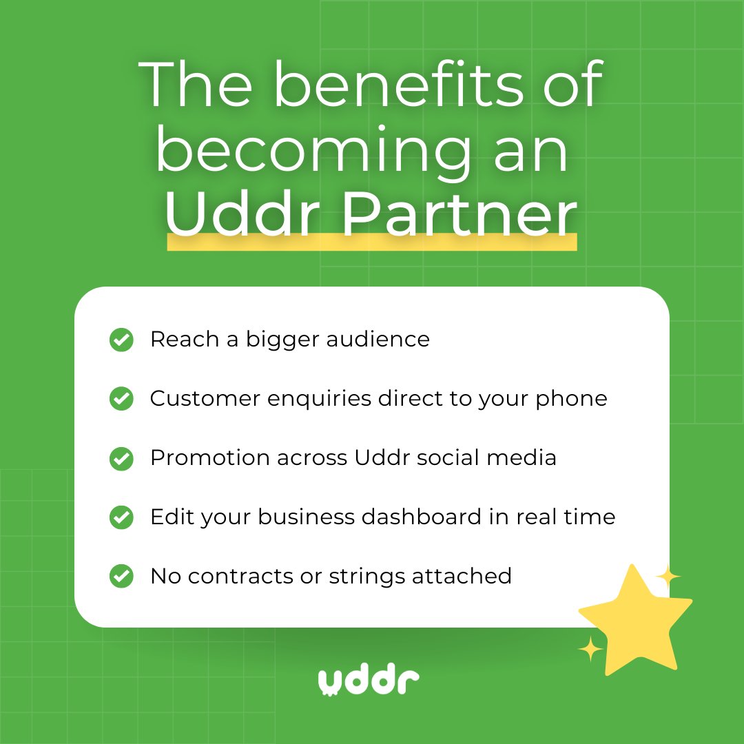 uddrservices's tweet photo. Why become an Uddr Partner?🌟

As well as being part of the amazing Uddr community, you'll receive a range of benefits. We will help you take your business to the next level and reach your local, target audience.

Sounds amazing, right? More info here > https://t.co/lrH2W1t6vK https://t.co/xj39EYUCI1