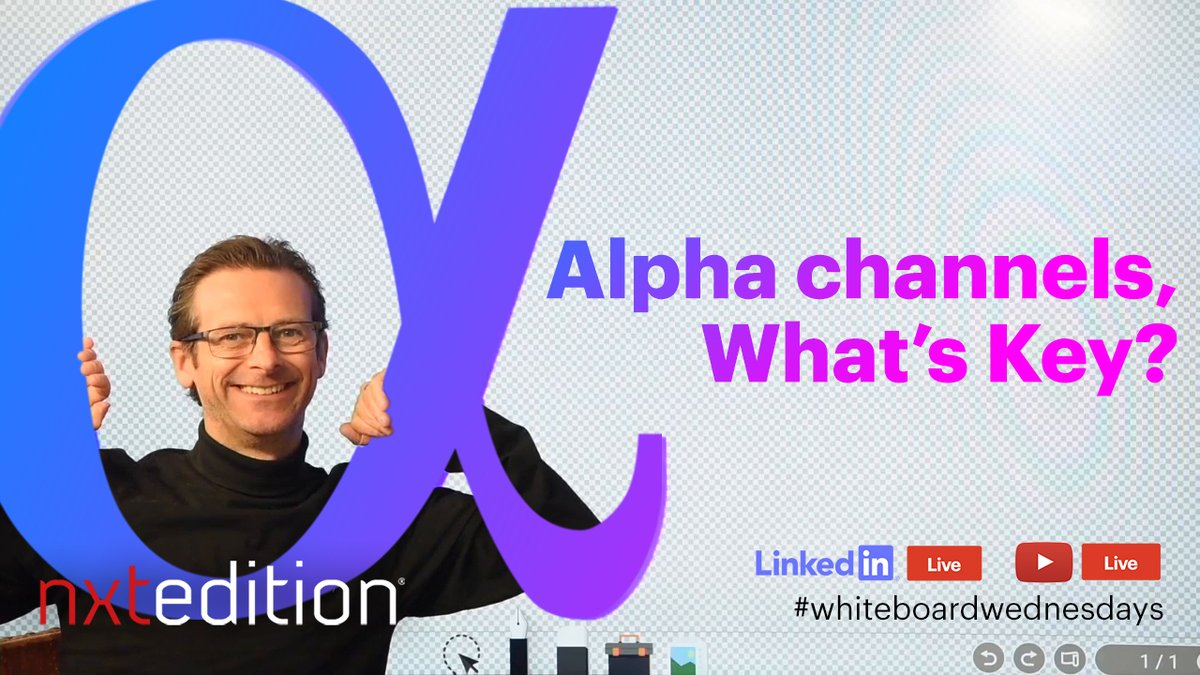 nxtedition's tweet image. Alpha channels... What are they? How do we use them? 

Join us for the next episode of #whiteboardwednesday, 22 June 1pm CET🕐 (12 BST🕛).

LinkedIn: bit.ly/3OcaObl 
YouTube: bit.ly/3QzzSuk 
#codec #alphachannels #seriestwo