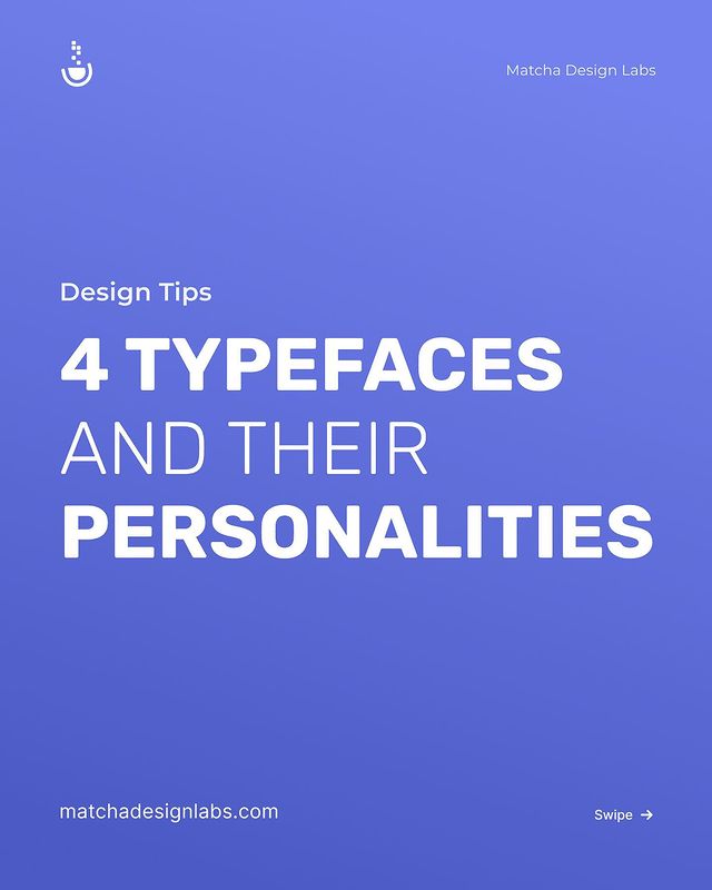 matchadesignlab's tweet photo. Typeface choice can have an incredible impact on how we feel about a brand or product.

So type families must match your website’s tone and voice for customers' interactions with both be positive.

In this post we explore 4 typefaces, their personalities, and how to use them. https://t.co/PWPKCd5uqn