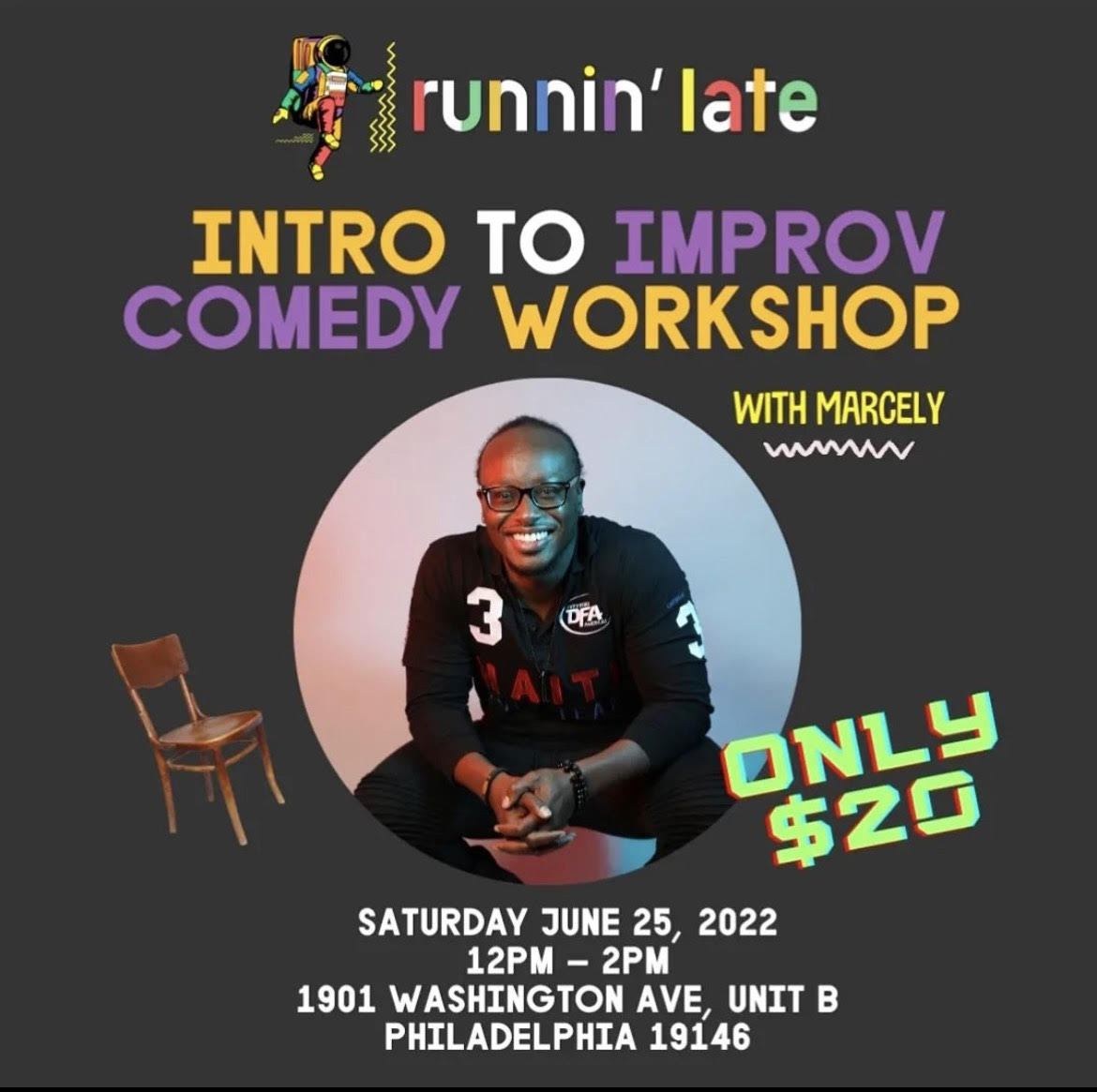 Still a couple spots left for the Intro to Improv Comedy Workshop with <a href="/mjeanious/">Marcely JP</a> THIS SATURDAY at 12 NOON. Reserve your spot at link in BIO. #philly #improvcomedy