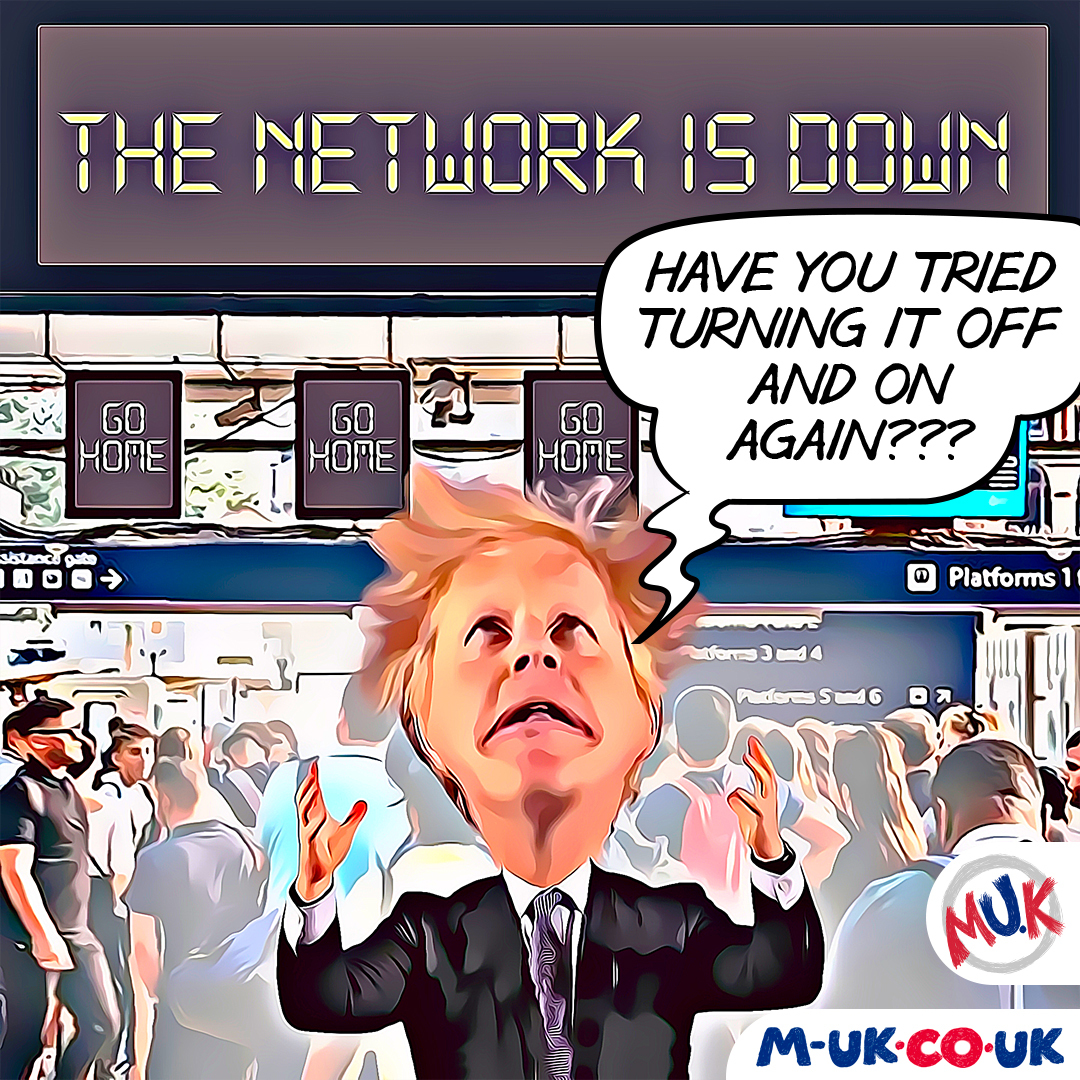 themukspreader's tweet image. Boris tries to solve Rail Chaos #railstrike #railchaos #trainstrike