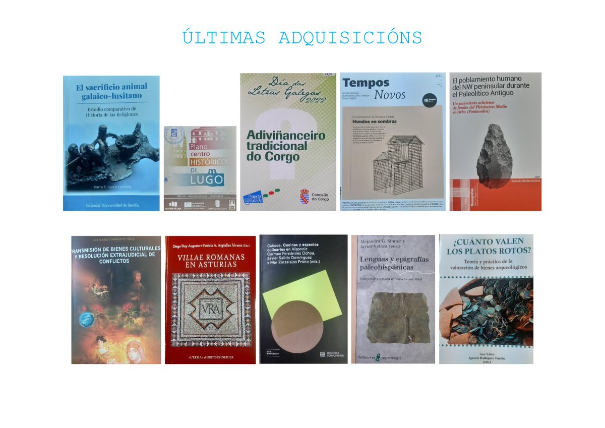 Novos ingresos na biblioteca do #MuseoCastroViladonga
#50AnosCastroViladonga #patrimoniocultural #arqueoloxía 
Consulta en sala todos os días (excepto 24, 25 e 31 decembro, 1 e 6 xaneiro). De 10 a 20 h (marzo-outubro) 10 a 19 h (novembro-febreiro)
catalogo-rbgalicia.xunta.gal/cgi-bin/koha/o…