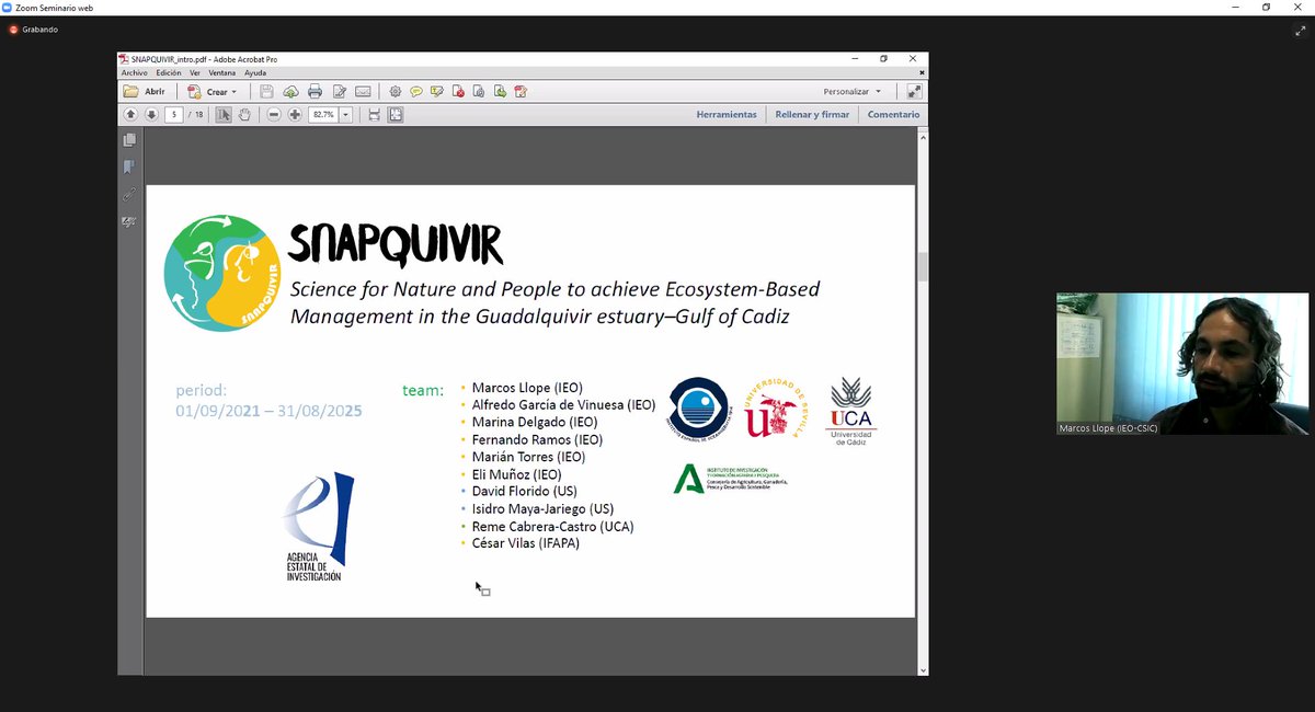 Nuestros compañeros del COCAD Marcos Llope, <a href="/MLlope/">Marcos Llope</a> y Alfredo García de Vinuesa <a href="/VinuesaAlfredo/">Alfredo García de Vinuesa</a> están participando en el seminario web: Potenciando soluciones basadas en la naturaleza en el Estuario del Guadalquivir organizado por <a href="/WWFespana/">WWF España 🐼</a> .
