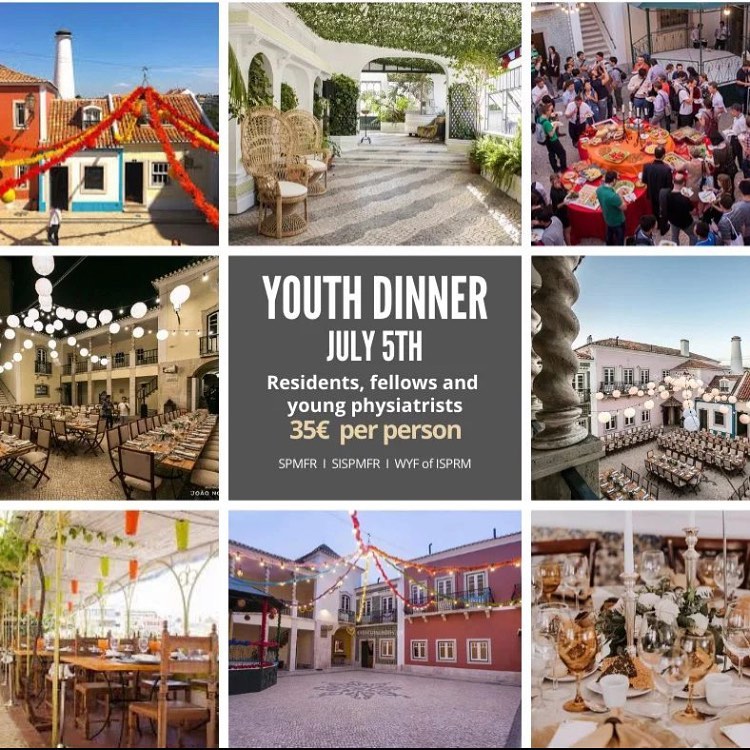 We have amazing news!!!
Join us on the 5th of July in the YOUTH DINNER, at Espaço Páteo Alfacinha! Come meet the “arraial” tradicional dinner while you connect with colleagues from all around the World.

✅ Link to registration: forms.gle/JP6fY6oK9eGZgu…
<a href="/isprm2022/">ISPRM2022</a>