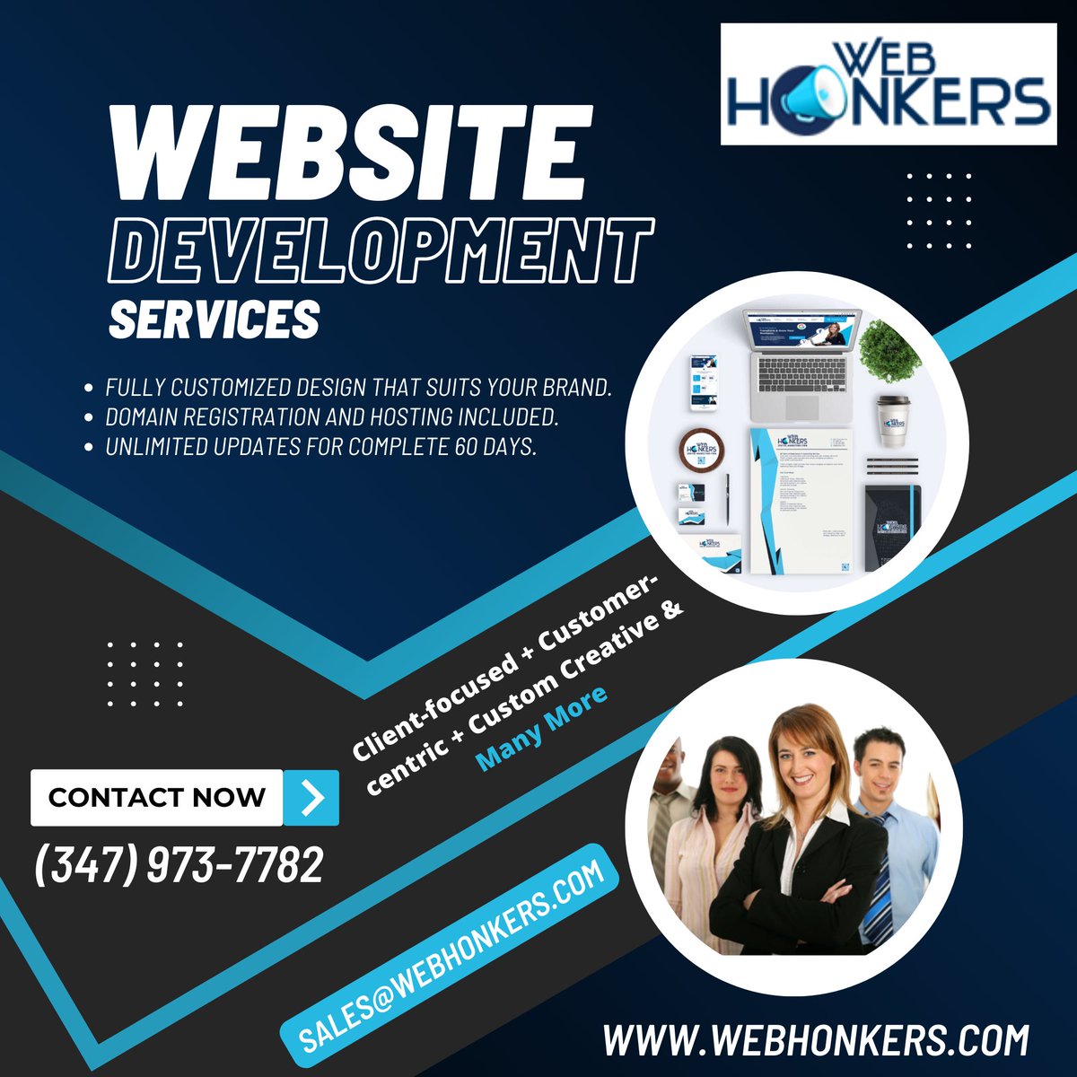 WebHonkers's tweet photo. (Website Development Services)
Get your professional website Starting from only $549
. Fully customized design that suits your brand
. Domain registration and Hosting included
. Unlimited updates for complete 60 days
Call @WebHonkers at (347) 973-7782 now
https://t.co/d32oUBEyTd https://t.co/gbpXi4iE9z