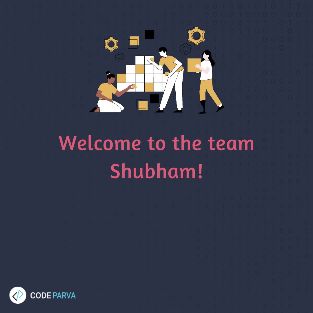 codeparva's tweet photo. Our heartiest welcome goes to you Shubham. Congratulations on being part of our growing and dynamic team here! We’re thrilled to have you with us! 

#softwaredeveloper #congratulations #welcometotheteam https://t.co/Fli4BFAPax