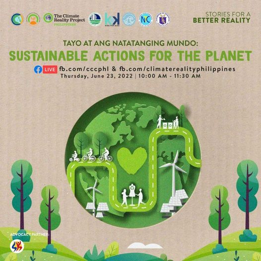 DENROfficial's tweet photo. WEBINAR ALERT! 🚨
In observance of the Philippine Environment Month, the @CCCPHL presents Stories for a Better Reality entitled “Tayo at ang Natatanging Mundo: Sustainable Actions for the Planet” this June 23.
#ClimateChangePH #TayoAngKalikasan https://t.co/Bwt2osAfqx