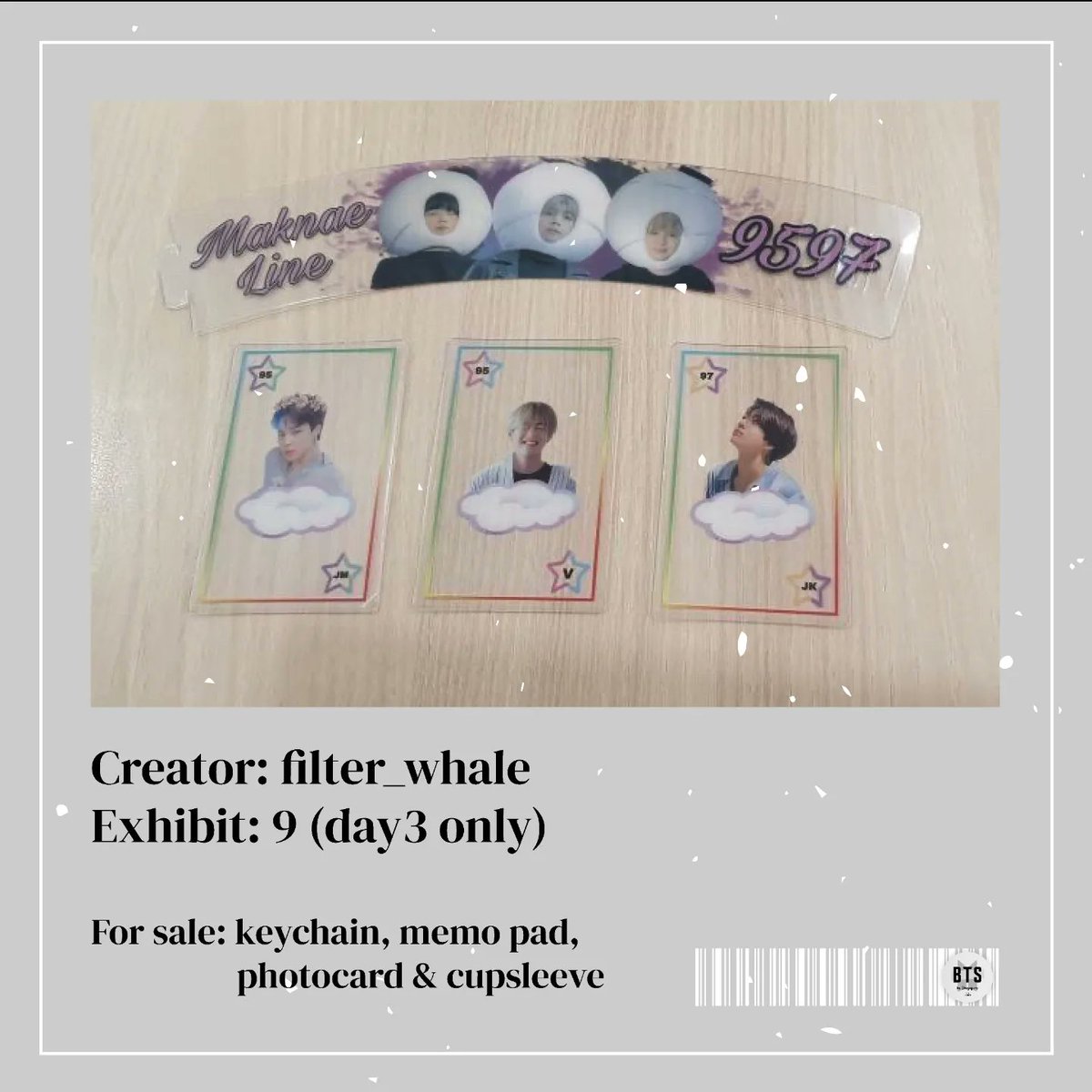 BTSinSGCafe's tweet photo. 💜ARMYS ARE THE PROOF VENDOR💜

📌Creator: @filter_whale
📌Booth: 9 (day3 only)
📌Selling: keychain, memo pad, photocard &amp; cupsleeve

📅29th June - 1st July
📍Curbside Crafters, Level 2
💰Free Entry
⏰12-8pm

#ARMYSARETHEPROOF https://t.co/cQPbqKCbXH