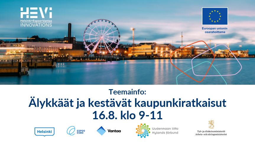 Tervetuloa 16.8. Vantaalle Älykkäät ja kestävät kaupunkiratkaisut -teemainfoon ja keskustelemaan kehitystarpeista sekä kuulemaan parhaat tärpit hankehakuun liittyen! Ilmoittaudu mukaan 10.8. mennessä #HEVinnovations sivuilla. #innokaupungit #eakr hevinnovations.fi/arkistot/teema…