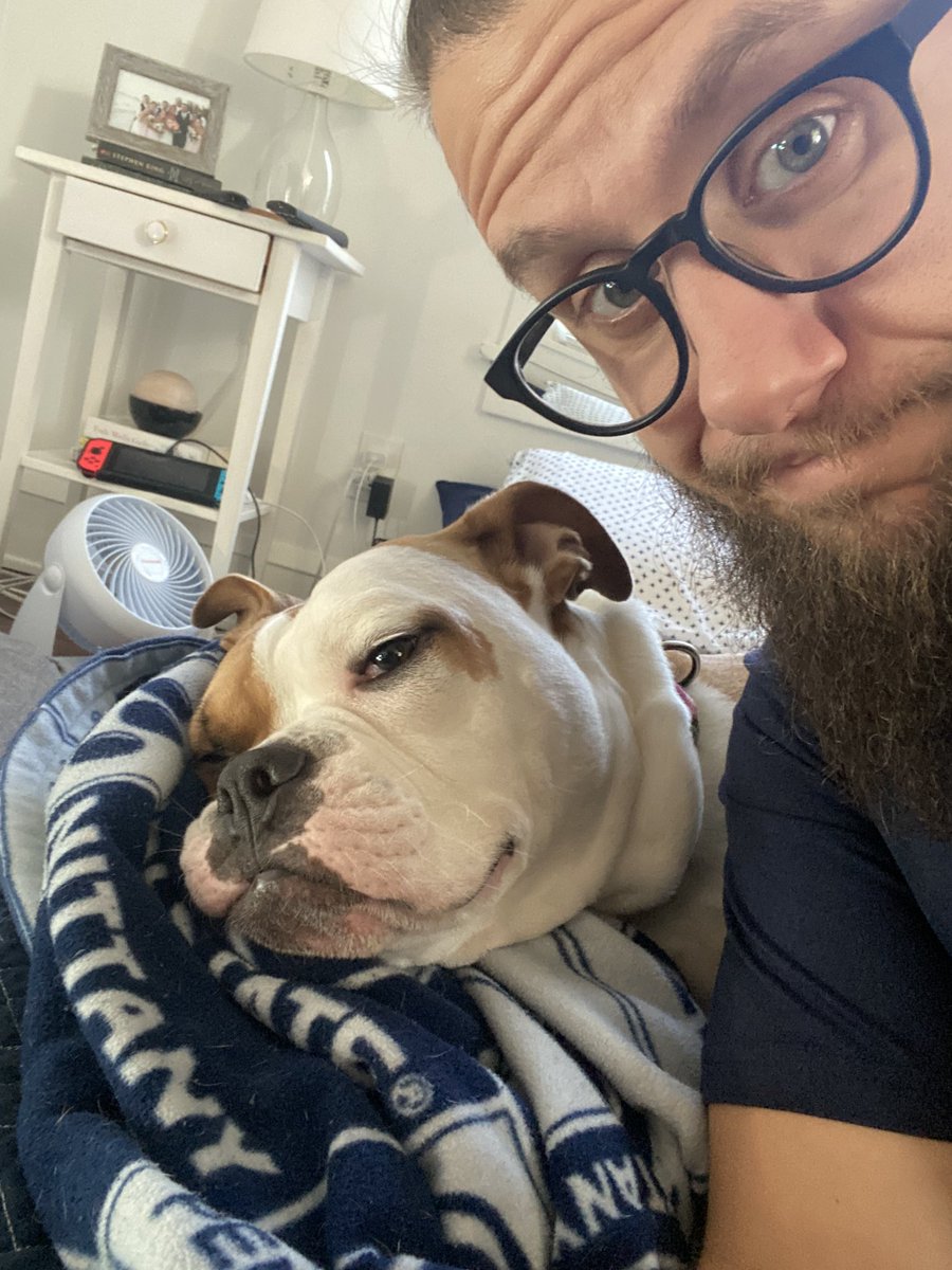 DanksterTTV's tweet photo. Happy 4th birthday to my favorite beef pup, Penny Lane.  #Bulldogs #Muscledog #doggo https://t.co/hoh47NsLeT