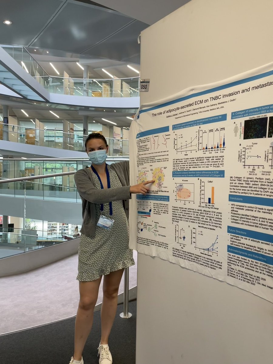 sjconner96's tweet photo. Excited to present my poster (number 50) today on the Role of Adipocyte-Secreted ECM on TNBC Invasion and Metastasis #EESMetastasis https://t.co/aoEApSSDYF