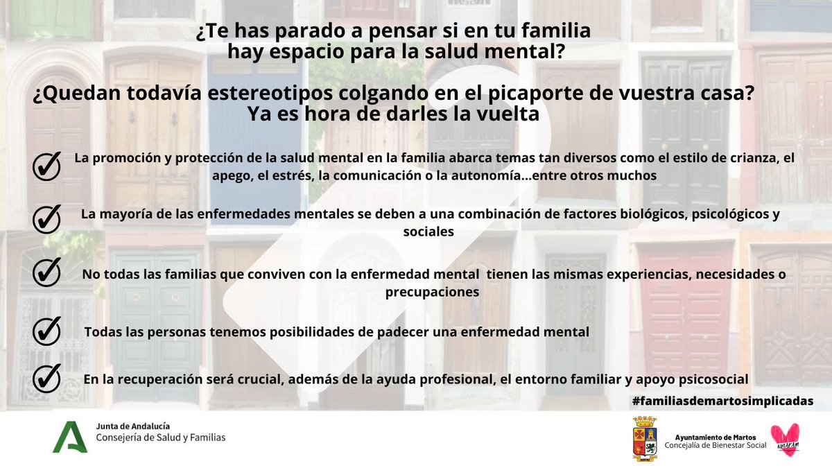 AytoMartos's tweet photo. Esta semana en #UNAFAM abrimos la puerta a la salud mental.
El jueves 23 en @radiomartos contaremos con la colaboración de FEAFES-APAEM, la Asociación Provincial de Allegados y Personas con Enfermedad Mental.
Animaos a dejar vuestros comentarios
https://t.co/vFeAuOEgcW https://t.co/VBCSh2avs1