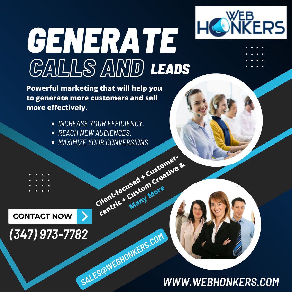 WebHonkers's tweet photo. (Generate Calls and Leads)
Powerful marketing that will help you to generate more customers and sell more effectively. 
. Increase your efficiency,
. Reach new audiences.
. Maximize your conversions
Call @WebHonkers at (347) 973-7782 now.
https://t.co/V4So3KIaLu https://t.co/Aw1gkQ50QM