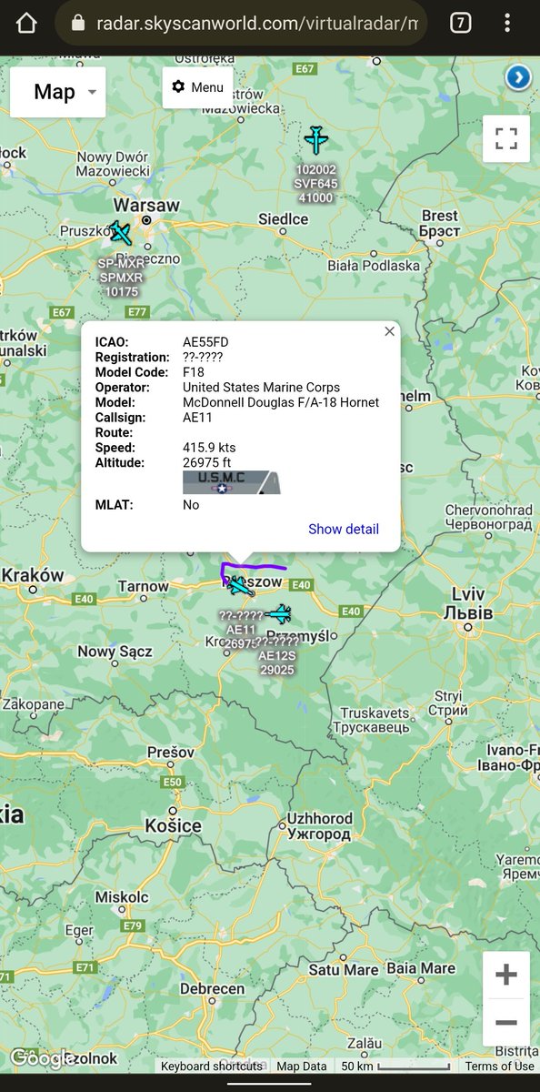 scan_sky's tweet photo. 2 x #USMC - F/A-18C Hornets From VMFA-323 "Death Rattlers ☠" Currently Operating Around Rzeszów, Poland 🇵🇱
AE55F8 - #AE12S/AE55FD - #AE11
VMFA-323 Are Currently Deployed To Łask Air Base, Poland 🇵🇱
📷:Sgt. Dominic Romero https://t.co/TtsYKNiEe5