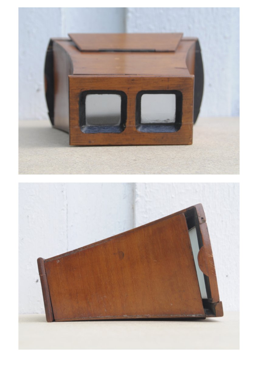 imjkunst's tweet photo. A stereo viewer in wood. I have not done any research yet, and so I do not have any information to share about it. There is some scribble between the glasses but not much else to find of clues on it.
#StereoscopyDay #StereoViewer https://t.co/v8PM3yMr6V