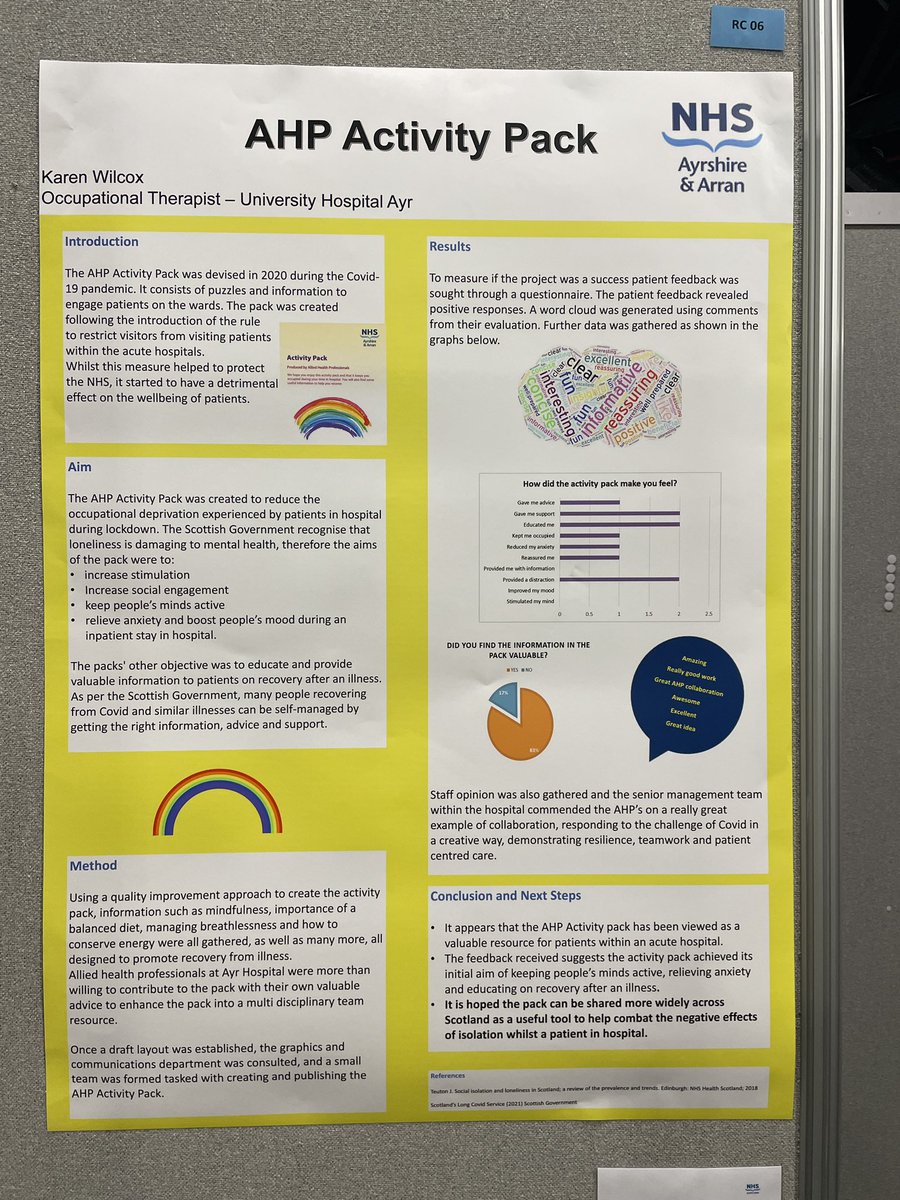 Karen Wilcox (@wilcox_27) on Twitter photo Delighted to be at the #NHSScot22 conference in Aberdeen showcasing our poster on the NHS Ayrshire and Arran AHP Activity Pack <a href="/NHSaaa/">NHS Ayrshire & Arran</a> <a href="/OTsouth/">South Ayrshire OT</a> Delighted to be at the #NHSScot22 conference in Aberdeen showcasing our poster on the NHS Ayrshire and Arran AHP Activity Pack <a href="/NHSaaa/">NHS Ayrshire & Arran</a> <a href="/OTsouth/">South Ayrshire OT</a>