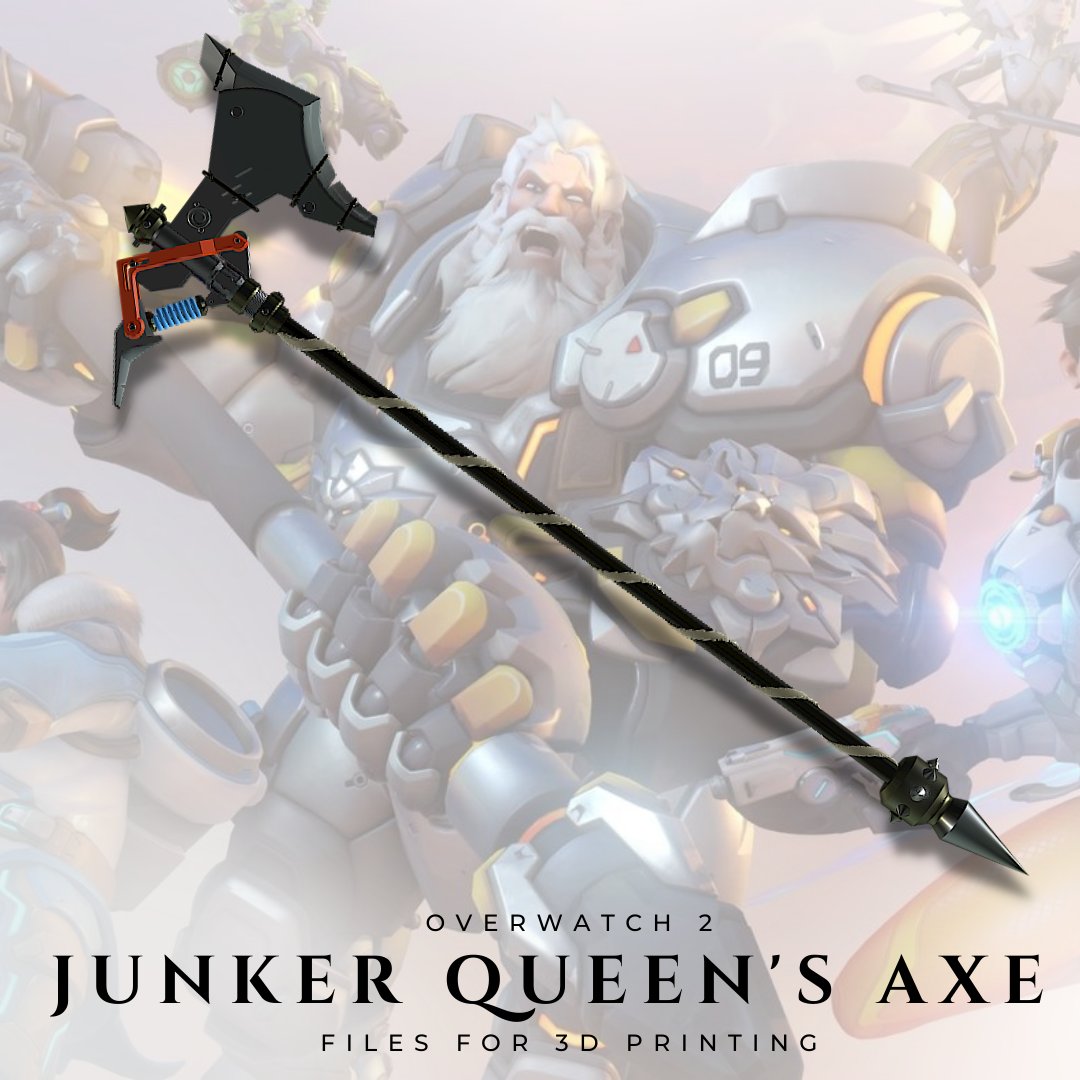 Wanna play as Junker Queen on #Overwatch2 ?
You can wait for the beta or start printing her ax rignt now! 

Only available on <a href="/Cults3D/">Cults.</a> 
cults3d.com/es/modelo-3d/j…

#blizzard #Overwatch #3Dprinting #cosplayer #videogames #tank
