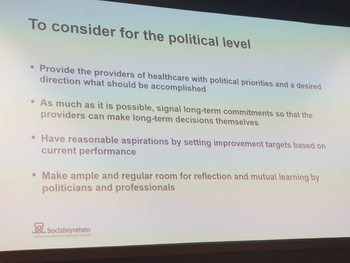 'The accountability for providing high quality care lies with the profession but the necessary conditions are set politically' So true. Really interesting ideas for the political level to consider to facilitate healthcare improvement #Quality2022