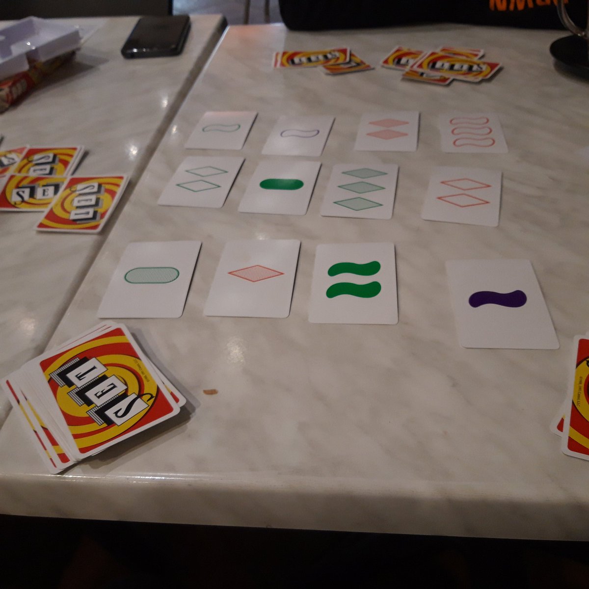 A game of Set of course! We are all a bit rusty after Lockdown.