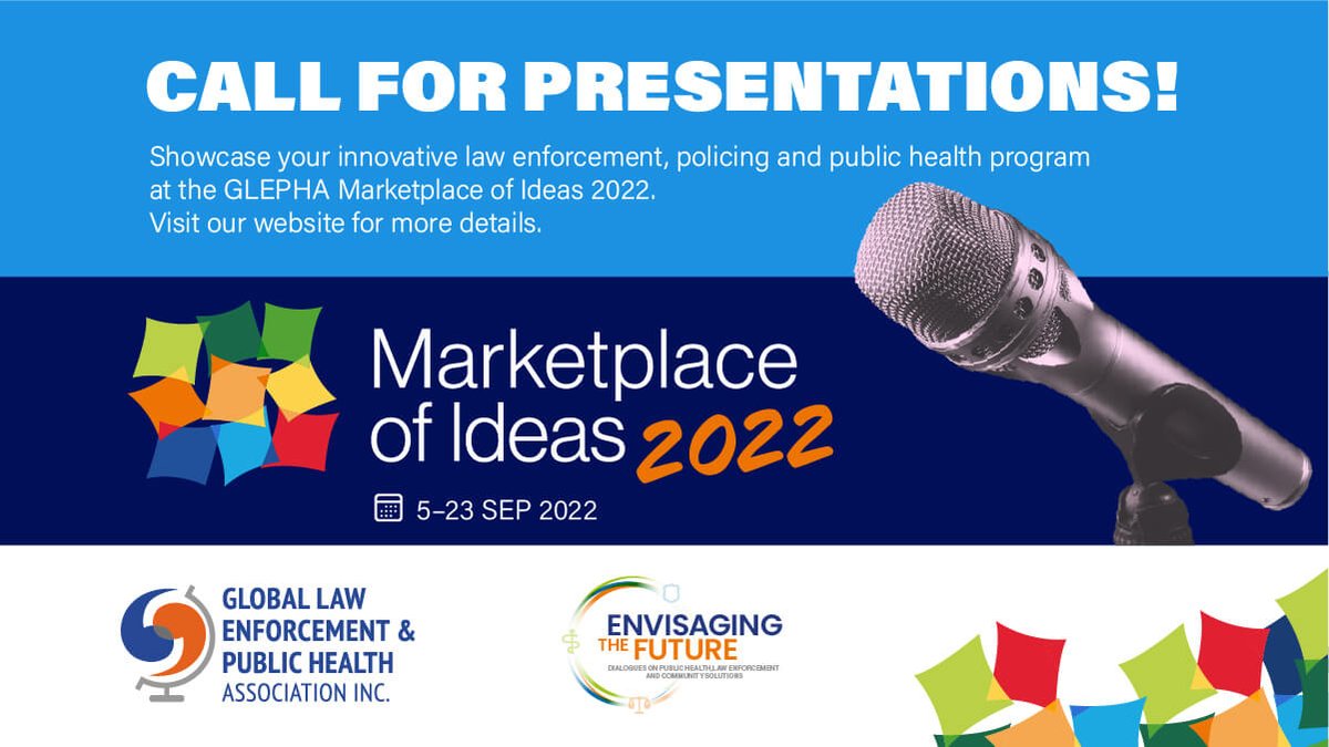 Do you run an innovative law enforcement/policing & public health program or partnership?

If so, please consider presenting your program at the @GLEPHAssoc Marketplace of Ideas.

glepha.com/marketplace-of…

Submission deadline: 6 July 22 @LEPH2022  #MOI2022