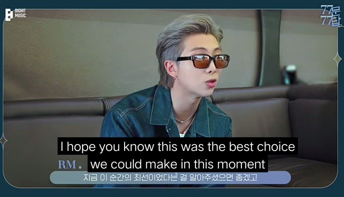 mygbebe's tweet photo. "I hope you know this was the best choice we could make in this moment. I hope you could see how we grew together and try to understand us... like seeing your sons to school for the first time." - Namjoon https://t.co/wiG3h0EE6a