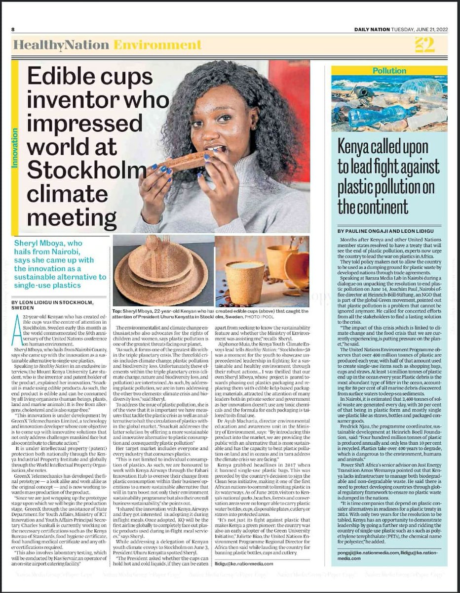 Catch our MD  <a href="/SherylMboya/">SherylMboya</a>  as she talks about our pioneer innovation that seeks to address the triple planetary crisis through addressing plastic consumption and plastic pollution.

<a href="/Environment_Ke/">Ministry of Environment, Climate Change & Forestry</a> <a href="/ntvkenya/">NTV Kenya</a> <a href="/KenyaAirways/">Official Kenya Airways</a> <a href="/Charles_Sunkuli/">Charles Sunkuli; CBS</a> <a href="/mucheru/">Joe Mucheru EGH</a>  

#EndPlasticPollution