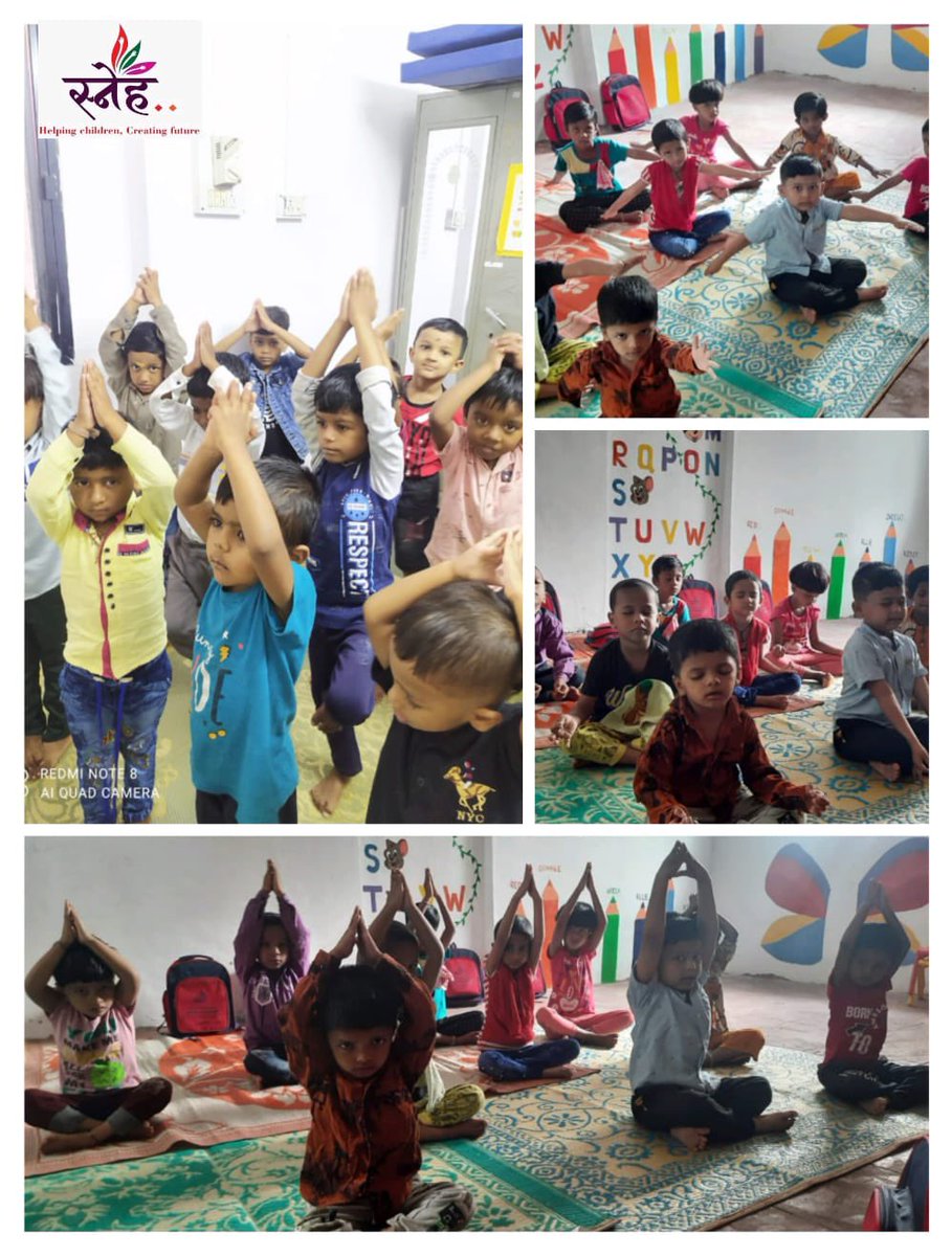 SNEHFoundation's tweet photo. On the occasion of International Yoga Day 2022, little students at all our SNEH Community Preschool branches celebrated the day by performing simple Asanas followed by Pranayam (breathing techniques).
#InternationalYogaDay2022 #SNEHFoundation #SNEHTeam #preschoolchildren https://t.co/zFwBXSRptx