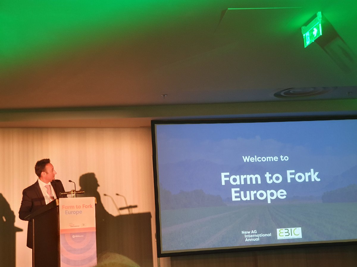 biostimulantsEU's tweet photo. Luca Bonini, EBIC President and CEO of @hellonatureint, is giving the opening address at #Farm2Fork on tight food supplies, climate variability and fertiliser shortages: how #biostimulants can help - use the hashtag #Farm2Fork to tweet about the event and follow the discussions https://t.co/RAjEbL6B2Q