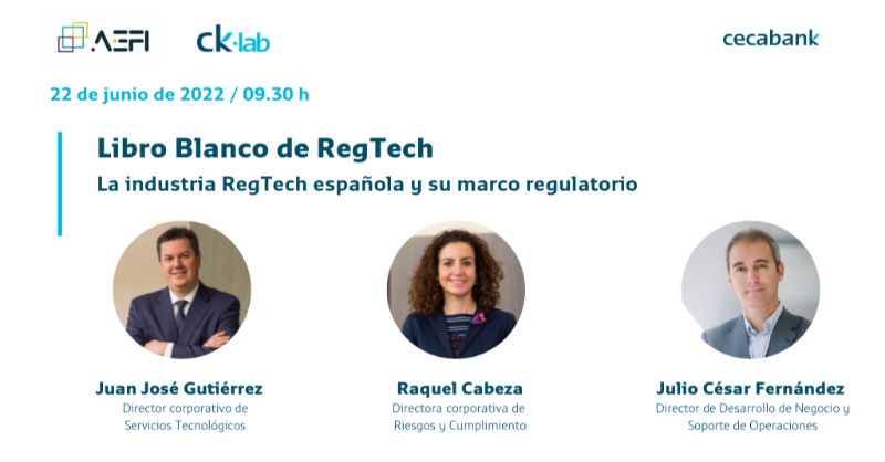 Cecabank_es's tweet photo. Solo queda un día para la presentación del “Libro Blanco de #RegTech” de @asocfintechins en colaboración con @Cuatrecasas y el apoyo de @Cecabank_es en el que se ofrecerá una visión general del sector, sus retos y oportunidades. Acompáñanos en #LBRegTech⤵️️