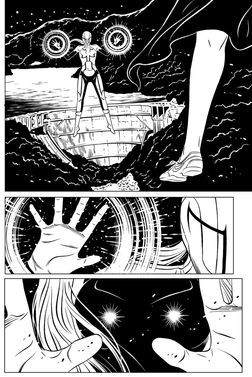 本日のお仕事(の一部)。
A piece of today's work.

ダム上空でバトル。

『EVOL (イーヴォー)』④
発売中!!!
https://t.co/QiCQiOkrH6

#EVOL
#イーヴォー
#カネコアツシ 