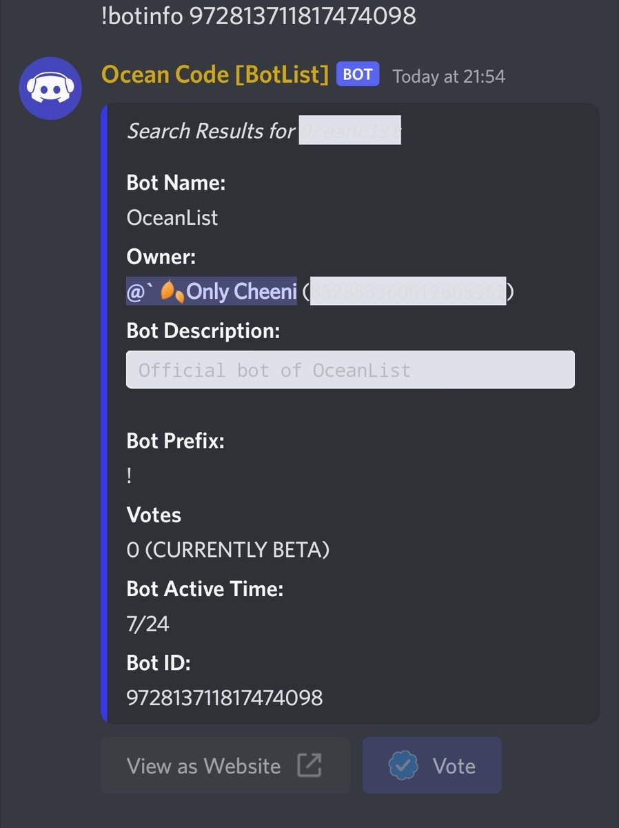 ocean_list's tweet photo. 🌊 OceanList Bot New Sneak Peaks 😁
📜 Planning Changes;
- Change Database
- Add Vote System with button and command
- Design and Inventory Updates https://t.co/aWrh9C8pLw