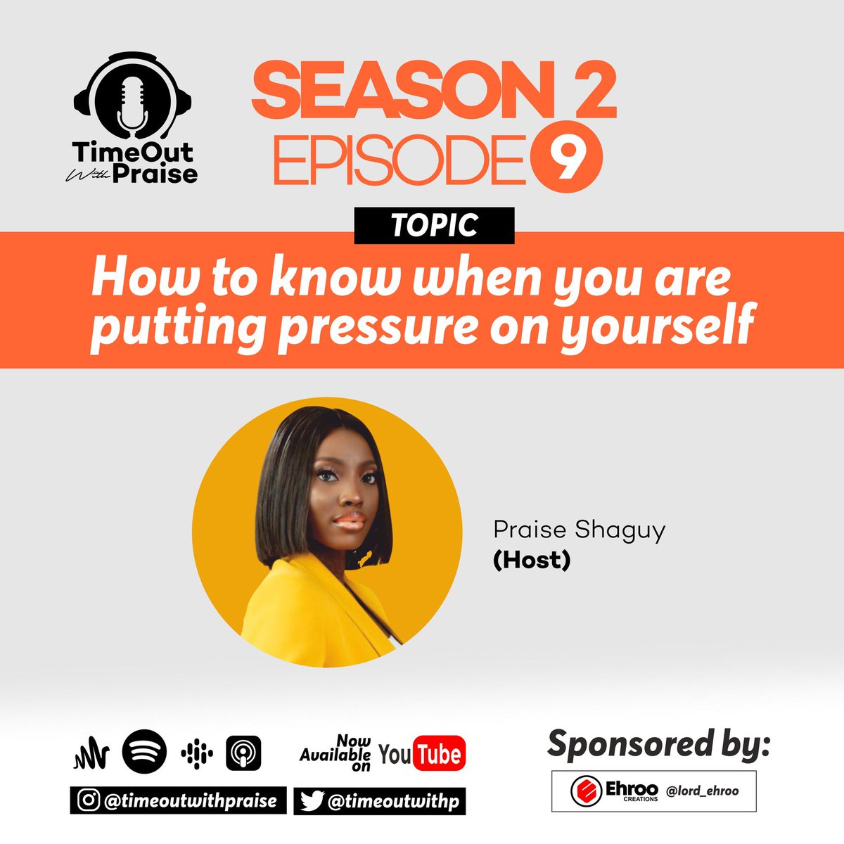 TimeoutwithP's tweet photo. Season 2 Episode 9
How to know when you are putting pressure on yourself.
Watch here https://t.co/AFJtD9hIsi
Listen here https://t.co/It9K9GtdbM
#podcasting
#podcasters
#podcastersof9ja
#podcastersofinstagram
#youtubepodcast
#blackpodcast
#timeoutwithpraise https://t.co/iGEGMYaCKl