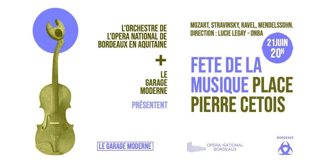 operadebordeaux's tweet photo. Le #garagemoderne  et l'#operadebordeaux vous donnent rendez-vous ce soir à 20H sur l'esplanade du garage moderne pour fêter la musique avec l'ONBA sous la direction de la cheffe Lucie Leguay. #gratuit ! #FDLM2022 https://t.co/PTELI11IHf