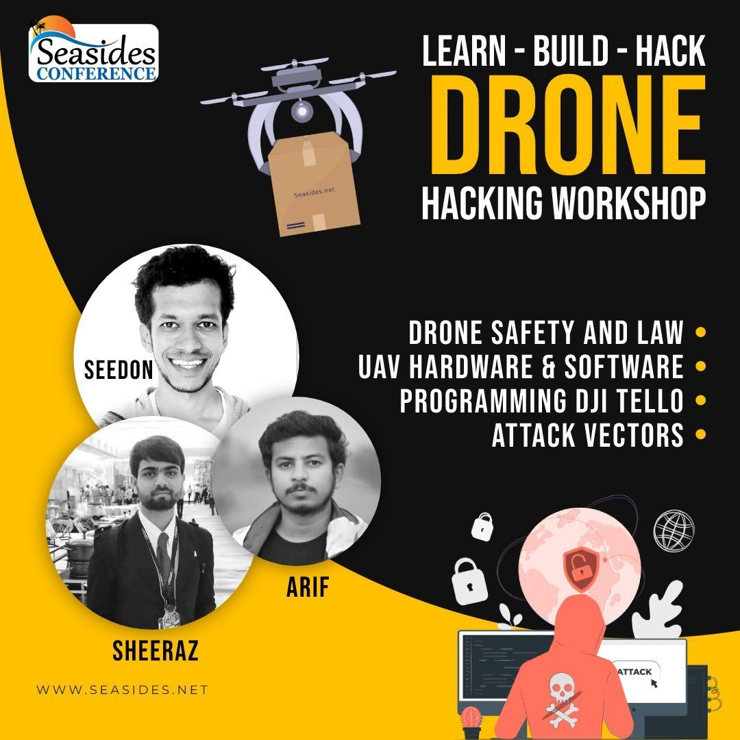 parag_dave's tweet photo. ๐ฃ Sponsor Announcement ๐ฃ
We are pleased to announce that @SecureLayer7
will be sponsoring our upcoming #Drone #Hacking Workshop. We are very excited to have them on board!
Registration for the event are now available,๐
https://t.co/ome0Wjg3T2
#freeconference #dronehacking https://t.co/8BdZKR0JBY