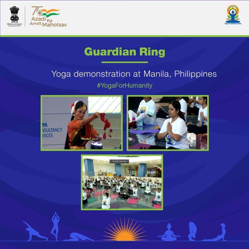 moayush's tweet photo. Yoga was practiced indoors in Manila, Philippines, where scores of people gathered at the SM Mall Of Asia to form the #GuardianRingForYoga, on #IDY2022. 
#YogaForHumanity https://t.co/W3Ajy6hOiC