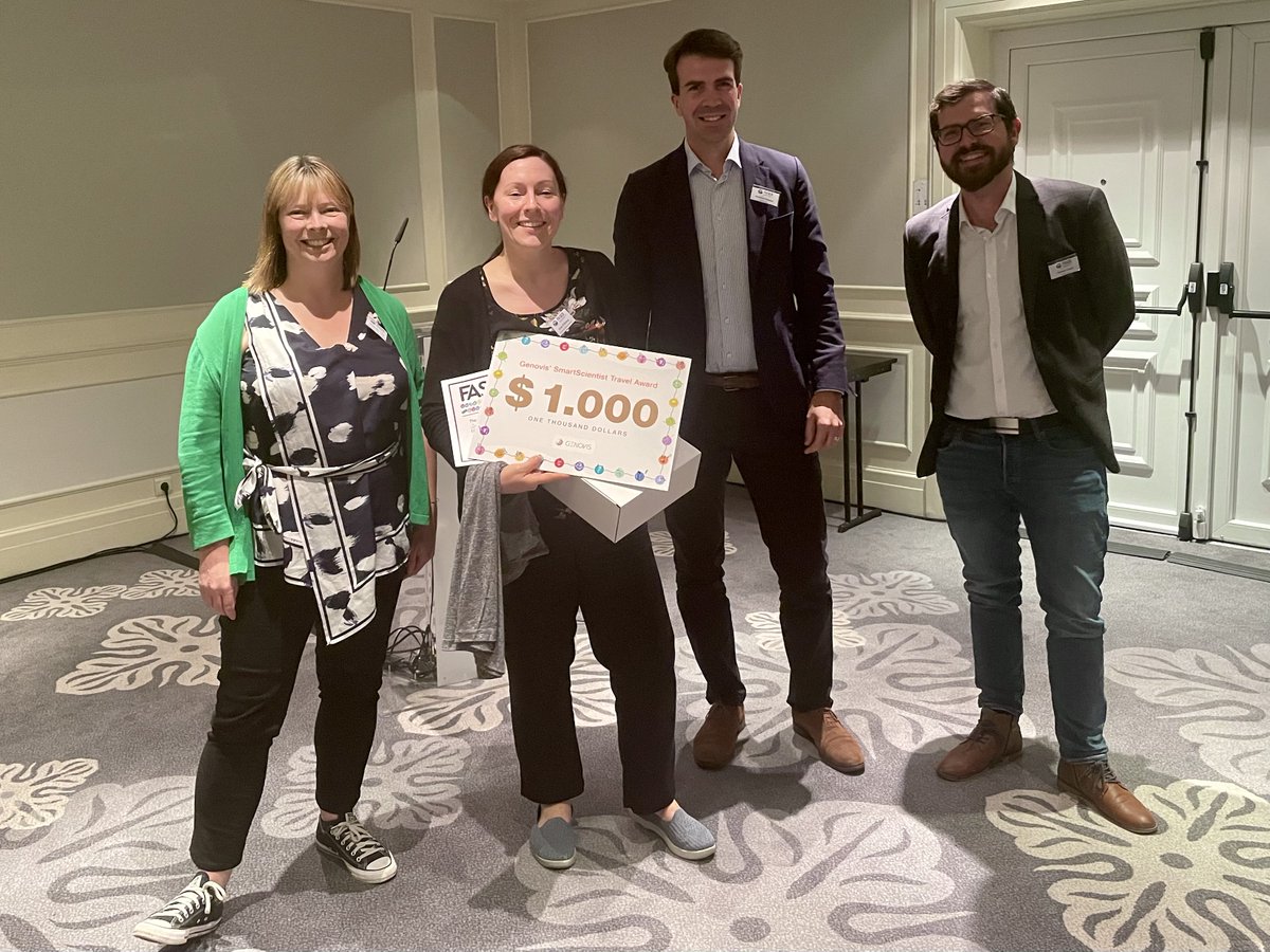 Finally, the <a href="/GENOVIS/">Genovis</a> short talk prize was presented to Jana Führing, Hannover Medical School. Pictured here with her mountain of <a href="/GENOVIS/">Genovis</a> goodies.